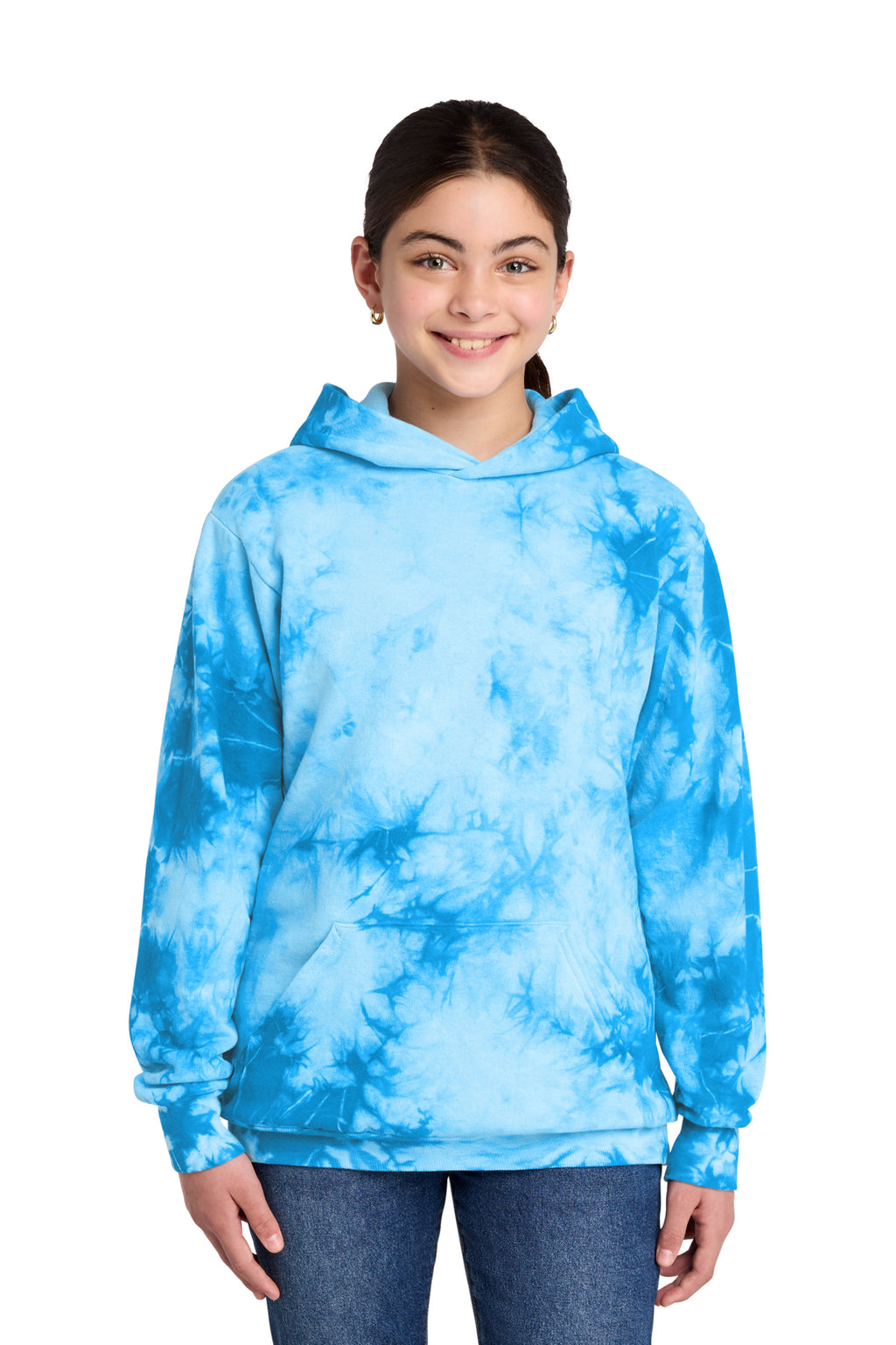 LONGFELLOW Crystal Tie Dye YOUTH Pullover Hooded Sweatshirt